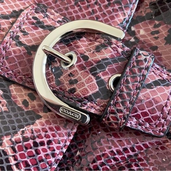 Coach Snakeskin Python Burgundy Purple Silver Small Crossbody Purse Bag - Picture 4 of 11